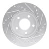 E-Line Drilled & Slotted Silver Brake Rotor, 2001-2007 GM, Position: Front Left - image 4
