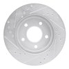 E-Line Drilled & Slotted Silver Brake Rotor, 2001-2007 GM, Position: Front Right - image 2