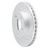 E-Line Drilled & Slotted Silver Brake Rotor, 2001-2007 GM, Position: Front Right - image 3
