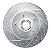 E-Line Drilled & Slotted Silver Brake Rotor, 1990-1990 GM, Position: Front Left - image 1