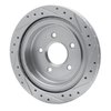 E-Line Drilled & Slotted Silver Brake Rotor, 1997-2013 GM, Position: Rear Left - image 2