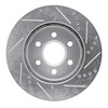 E-Line Drilled & Slotted Silver Brake Rotor, 1998-1999 GM, Position: Front Left - image 1