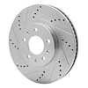 E-Line Drilled & Slotted Silver Brake Rotor, 2003-2007 GM, Position: Front Left - image 1