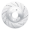 E-Line Drilled & Slotted Silver Brake Rotor, 2003-2007 GM, Position: Front Right - image 1
