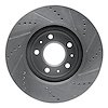 E-Line Drilled & Slotted Silver Brake Rotor, 2003-2008 GM, Position: Front Left - image 1