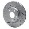 E-Line Drilled & Slotted Silver Brake Rotor, 2003-2008 GM, Position: Front Left - image 2