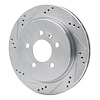 E-Line Drilled & Slotted Silver Brake Rotor, 2003-2011 GM, Position: Rear Left - image 1