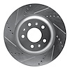 E-Line Drilled & Slotted Silver Brake Rotor, 2004-2008 GM, Position: Front Left - image 1
