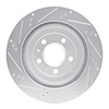 E-Line Drilled & Slotted Silver Brake Rotor, 2005-2011 GM, Position: Rear Right - image 1