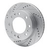 E-Line Drilled & Slotted Silver Brake Rotor, 2006-2011 GM, Position: Front Left - image 3