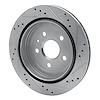 E-Line Drilled & Slotted Silver Brake Rotor, 2008-2019 GM, Position: Rear Left - image 1