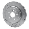 E-Line Drilled & Slotted Silver Brake Rotor, 2008-2014 GM, Position: Rear Left - image 1