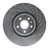 E-Line Drilled & Slotted Silver Brake Rotor, 2008-2017 GM, Position: Front Left - image 4