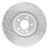 E-Line Drilled & Slotted Silver Brake Rotor, 2008-2017 GM, Position: Front Right - image 3