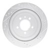 E-Line Drilled & Slotted Silver Brake Rotor, 2013-2019 GM, Position: Rear Left - image 4