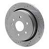 E-Line Drilled & Slotted Silver Brake Rotor, 2013-2019 GM, Position: Rear Left - image 1