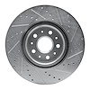 E-Line Drilled & Slotted Silver Brake Rotor, Fits Select GM, Position: Front Left