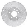 E-Line Drilled & Slotted Silver Brake Rotor, 2014-2019 GM, Position: Front Right - image 1