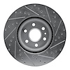 E-Line Drilled & Slotted Silver Brake Rotor, 2010-2016 GM, Position: Front Left - image 1