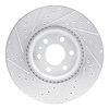 E-Line Drilled & Slotted Silver Brake Rotor, 2010-2016 GM, Position: Front Right - image 1