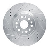 E-Line Drilled & Slotted Silver Brake Rotor, Fits Select GM, Position: Front Left - image 1