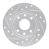 E-Line Drilled & Slotted Silver Brake Rotor, 1985-1989 GM, Position: Front Right - image 1