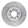 E-Line Drilled & Slotted Silver Brake Rotor, 2004-2017 GM, Position: Front Left - image 1
