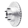 E-Line Drilled & Slotted Silver Brake Rotor, 1967-1974 GM, Position: Front Left - image 1
