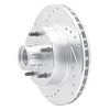 E-Line Drilled & Slotted Silver Brake Rotor, 1970-1981 GM, Position: Front Left - image 1