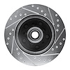 E-Line Drilled & Slotted Silver Brake Rotor, 1977-1978 GM, Position: Front Left - image 1