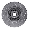 E-Line Drilled & Slotted Silver Brake Rotor, 1978-1990 GM, Position: Front Left - image 1