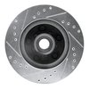 E-Line Drilled & Slotted Silver Brake Rotor, 1978-1990 GM, Position: Front Right - image 2