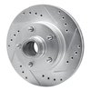 E-Line Drilled & Slotted Silver Brake Rotor, 1978-1990 GM, Position: Front Right - image 3