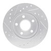E-Line Drilled & Slotted Silver Brake Rotor, 1982-1984 GM, Position: Front Right - image 3