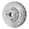 E-Line Drilled & Slotted Silver Brake Rotor, 1978-1987 GM, Position: Front Left - image 1