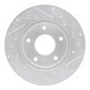 E-Line Drilled & Slotted Silver Brake Rotor, 1982-1988 GM, Position: Rear Left - image 2