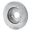 E-Line Drilled & Slotted Silver Brake Rotor, 1985-1991 GM, Position: Front Left - image 1