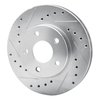 E-Line Drilled & Slotted Silver Brake Rotor, 1985-1991 GM, Position: Front Left - image 2