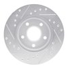 E-Line Drilled & Slotted Silver Brake Rotor, 1985-1991 GM, Position: Front Right - image 4