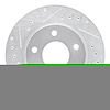 E-Line Drilled & Slotted Silver Brake Rotor, 1988-1996 GM, Position: Front Left - image 1