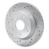 E-Line Drilled & Slotted Silver Brake Rotor, 1988-1996 GM, Position: Rear Left - image 2