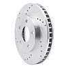 E-Line Drilled & Slotted Silver Brake Rotor, 1990-1997 GM, Position: Front Left - image 1