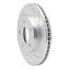 E-Line Drilled & Slotted Silver Brake Rotor, 1997-2005 GM, Position: Front Right - image 3