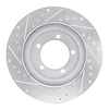 E-Line Drilled & Slotted Silver Brake Rotor, 1967-1970 GM, Position: Front Right - image 1