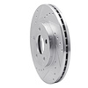 E-Line Drilled & Slotted Silver Brake Rotor, 2004-2008 GM, Position: Front Left - image 1