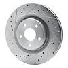 E-Line Drilled & Slotted Silver Brake Rotor, 2007-2010 GM, Position: Front Left - image 1