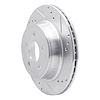 E-Line Drilled & Slotted Silver Brake Rotor, 2008-2010 GM, Position: Rear Right - image 1