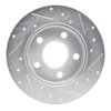 E-Line Drilled & Slotted Silver Brake Rotor, 2004-2016 GM, Position: Rear Left - image 2