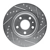 E-Line Drilled & Slotted Silver Brake Rotor, Fits Select GM, Position: Front Left - image 1