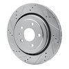 E-Line Drilled & Slotted Silver Brake Rotor, 2014-2019 GM, Position: Rear Left - image 2